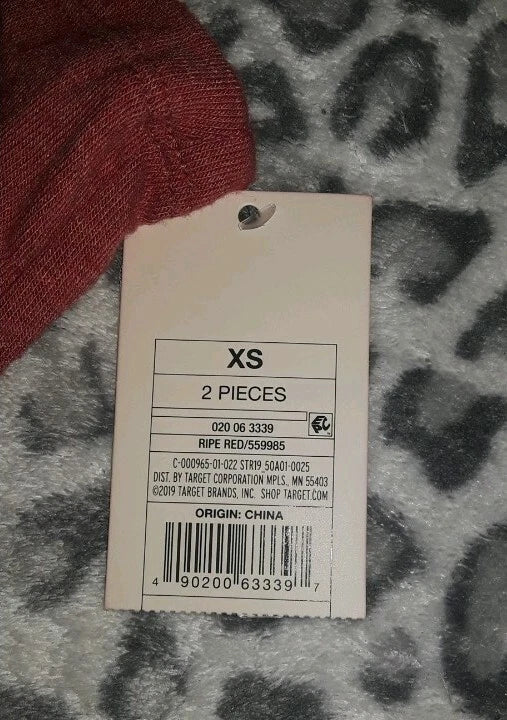 2pc super soft sleep set new size xs NEW ripe red argyle