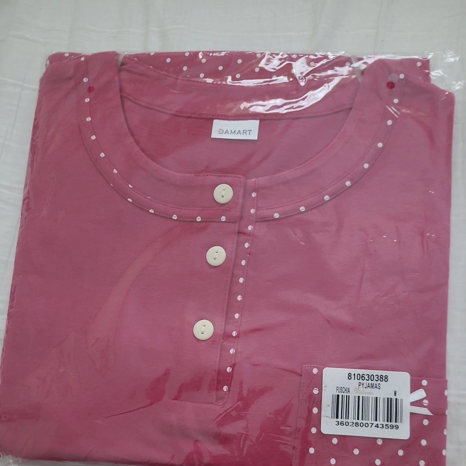 Damart X 3 pairs Pull-on Cotton Pyjamas  Women Nightwear Round Neck Long Sleeves