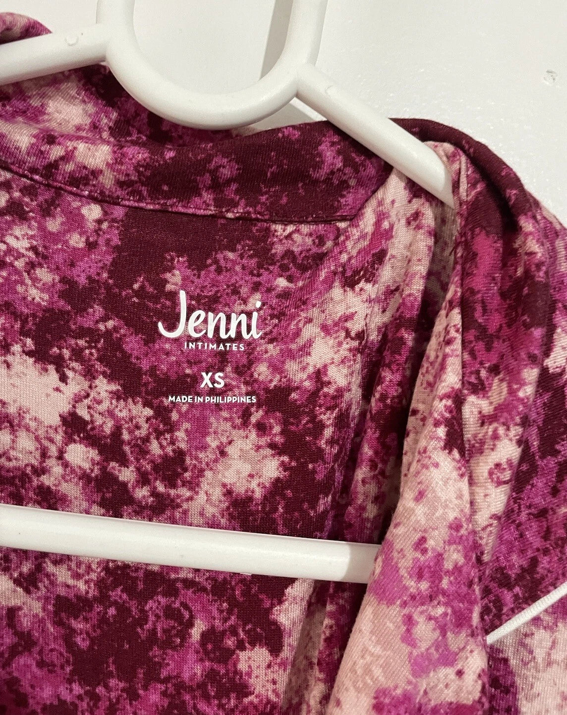 Jenni  Intimates Size XS Women’s 2 Pc. Rayon Pajamas Set Pink Splash Tie-dye NWT