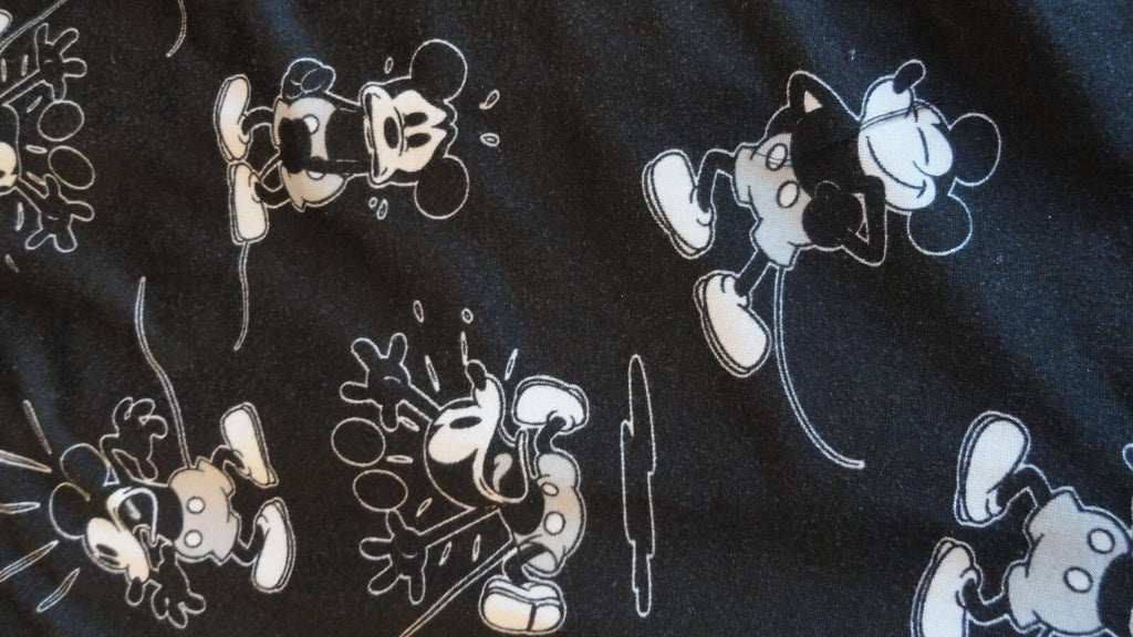 Mickey Mouse Pajama Set Woman Sz L Disney Black & White Sleepware