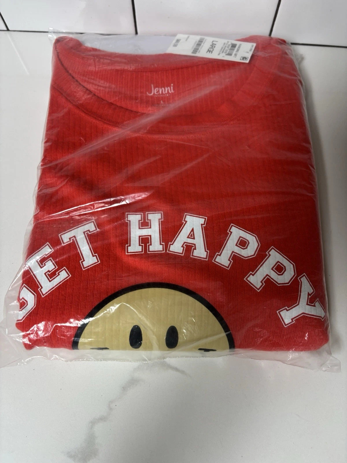 NWT JENNI Women's Super Soft Cozy Get Happy Papaya Punch Pajama Set Size L