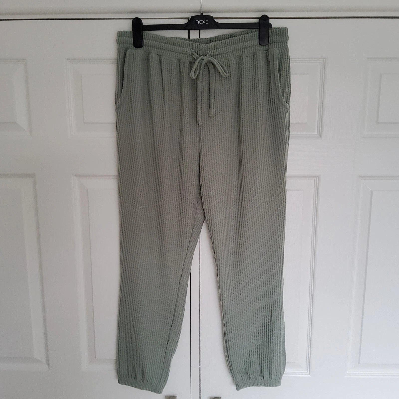 NEXT Womens Sage Green Soft Waffle Pyjamas SIZE LARGE 16 - 18 New with Tags