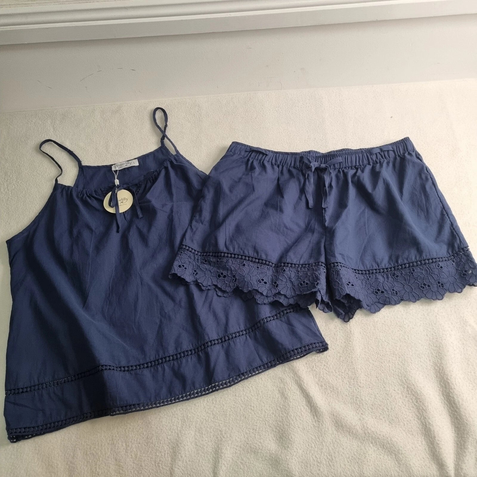 Gingerlilly Size L Summer Pyjama Navy Short Set Size L BNWT NEW RRP $99.95 EC