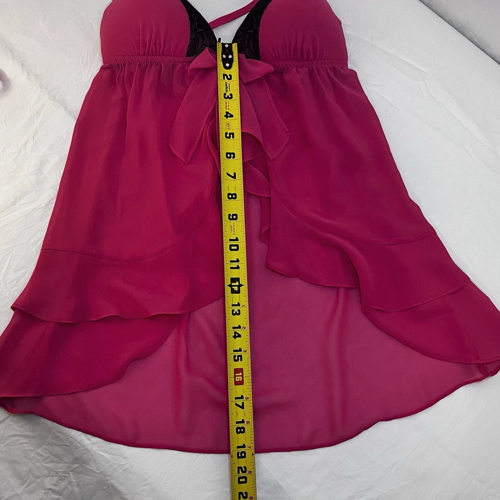 New Lingerie set APT .9 women's hot pink 2 piece set Babydoll dress & Thong M