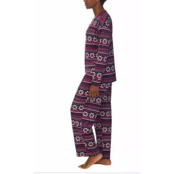 Nautica Women's 2 Piece Silky Stretch Fleece Pajama Sleepwear Set Purple Sz. XS