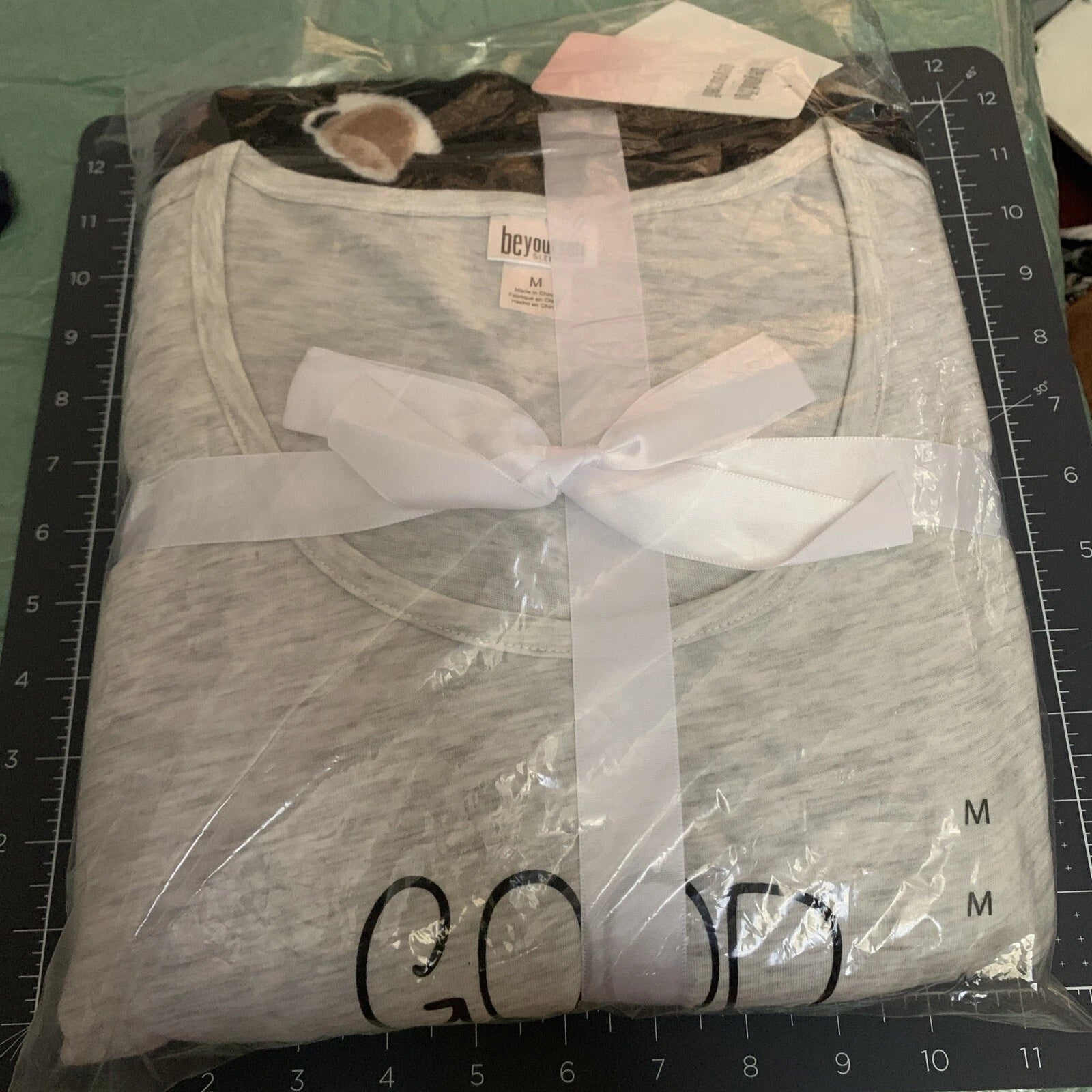 good morning starts Oatmeal coffee beyourself sleepwear PJ set