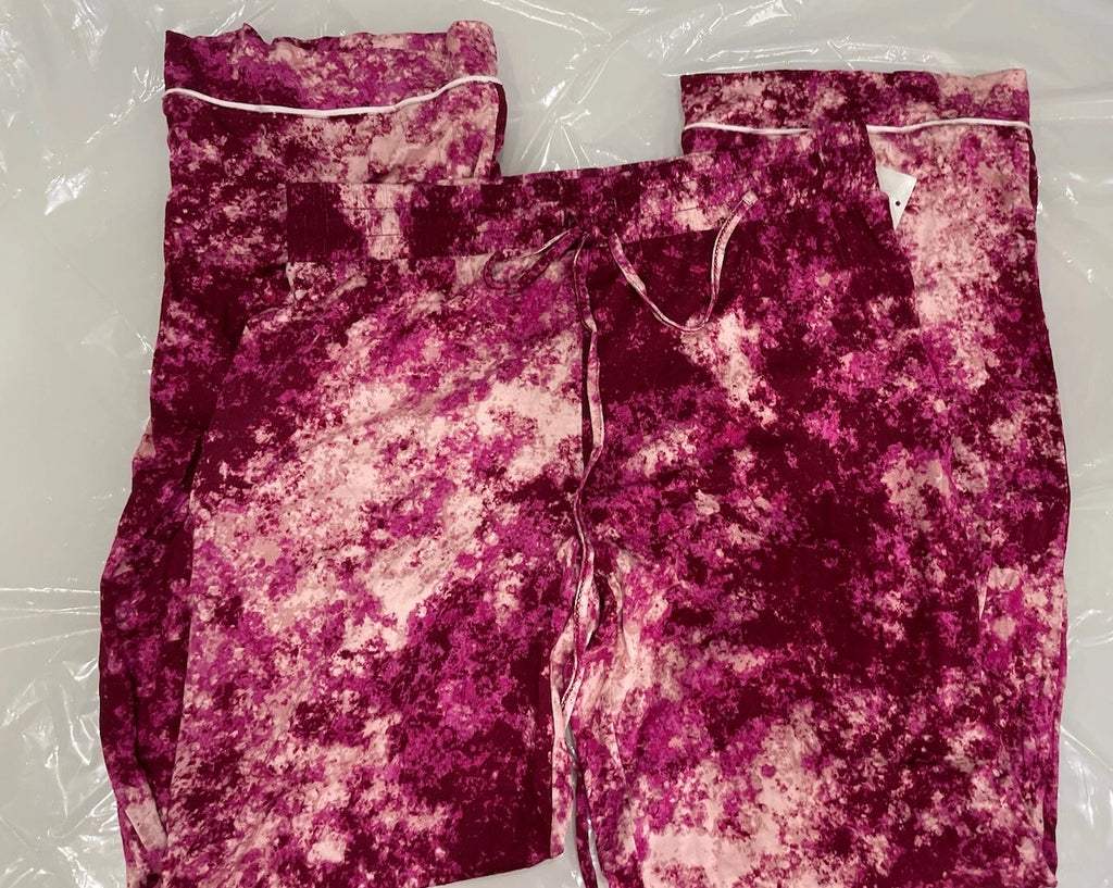 Jenni  Intimates Size XS Women’s 2 Pc. Rayon Pajamas Set Pink Splash Tie-dye NWT
