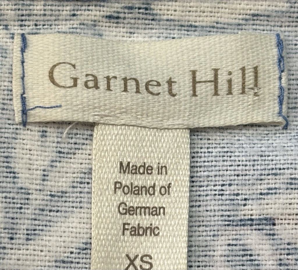 Garnet Hill RN#102816 Womens Pajamas 2 pc SIze X-Small Organic Cotton Button up