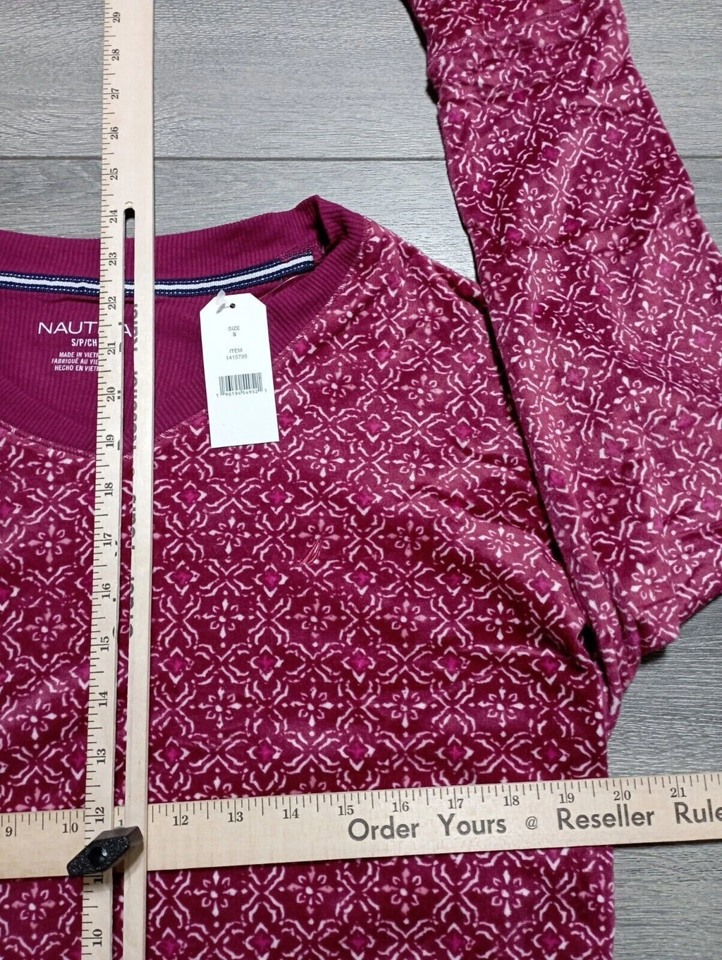 NAUTICA Pajamas Set Adult Small Purple Floral Winter Fleece Womens