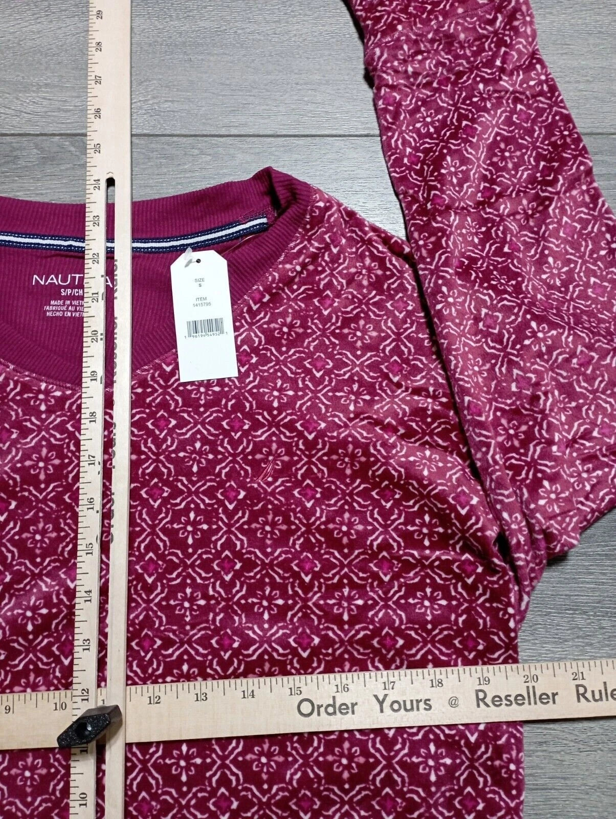 NAUTICA Pajamas Set Adult Small Purple Floral Winter Fleece Womens