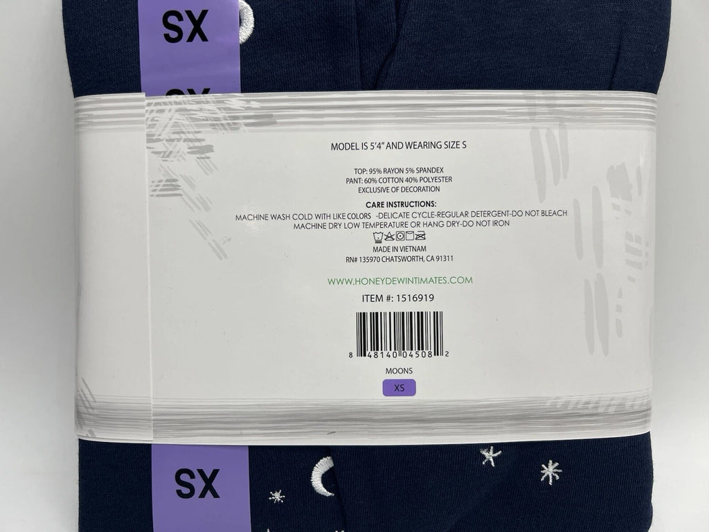 Women's Size XS Honeydew Super Soft 2-Piece Lounge Set Pajamas Blue Moons