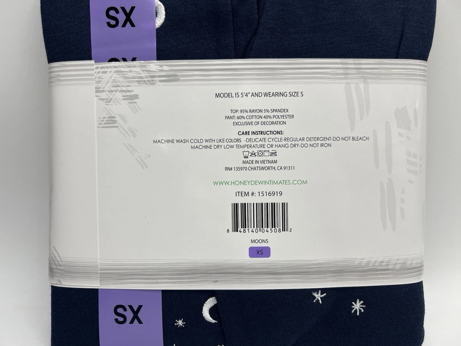 Women's Size XS Honeydew Super Soft 2-Piece Lounge Set Pajamas Blue Moons