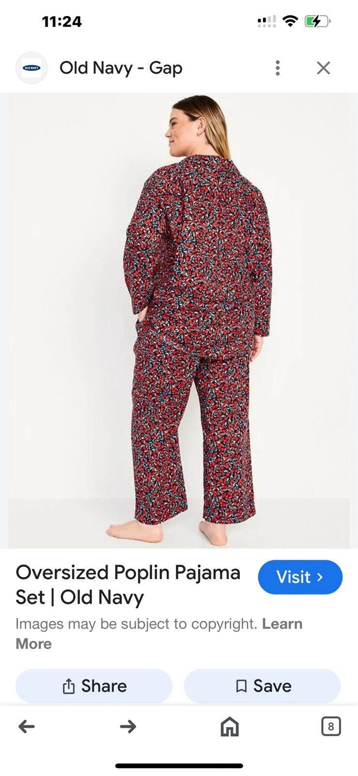 Plus Size 4x Women's Old Navy  Cherry Tree Poplin Set NWT