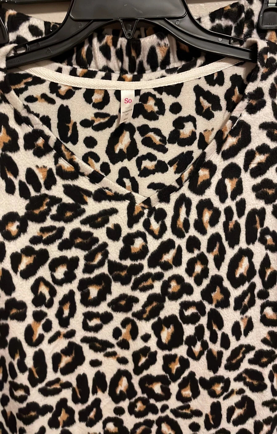 Animal Print Pajama Set 23” P2P 30” Stretch Waist Jogger Bottoms Jr Med Orig $40