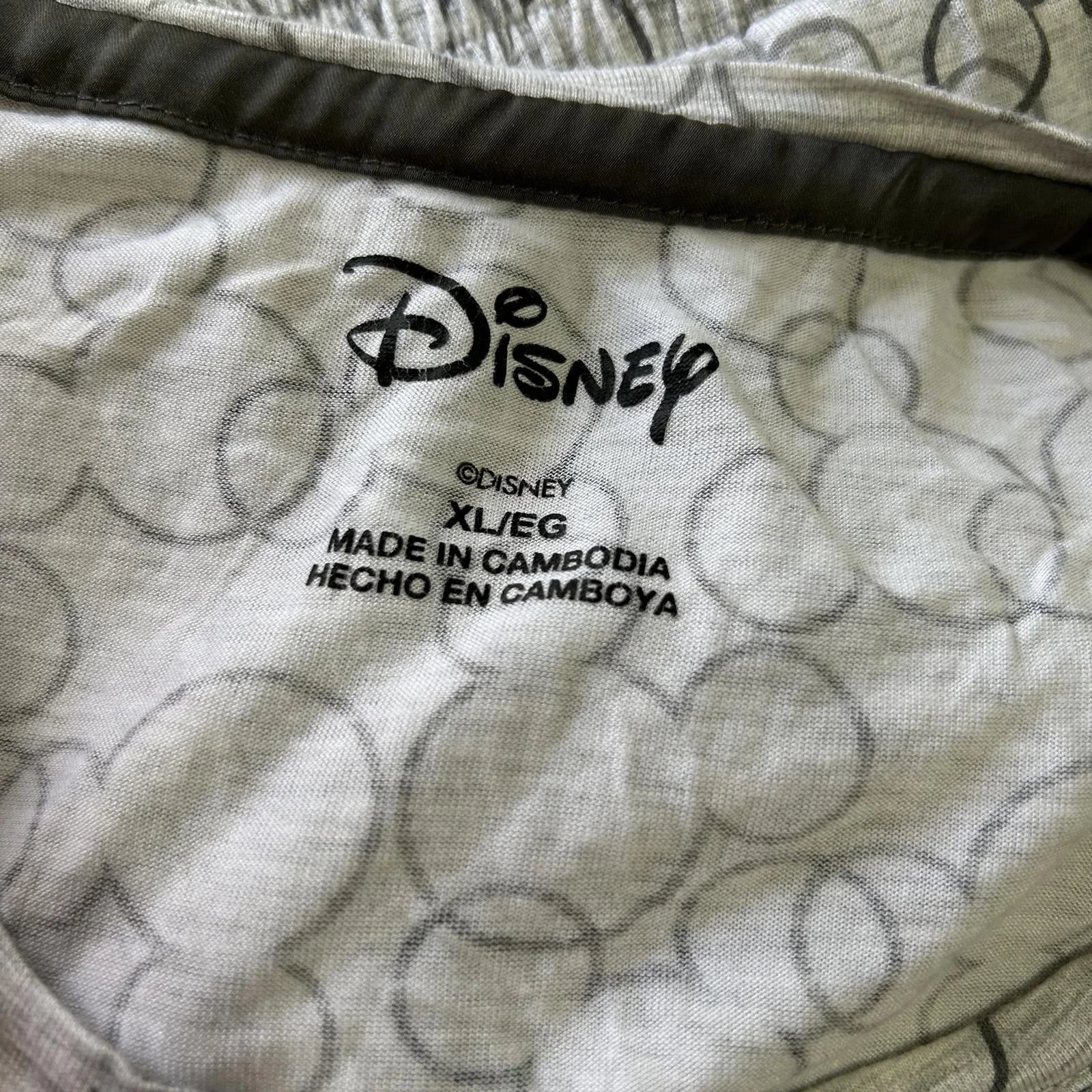 Disney Mickey Mouse Gray Mickey Ears Pajama Set Sleepwear Women's XL