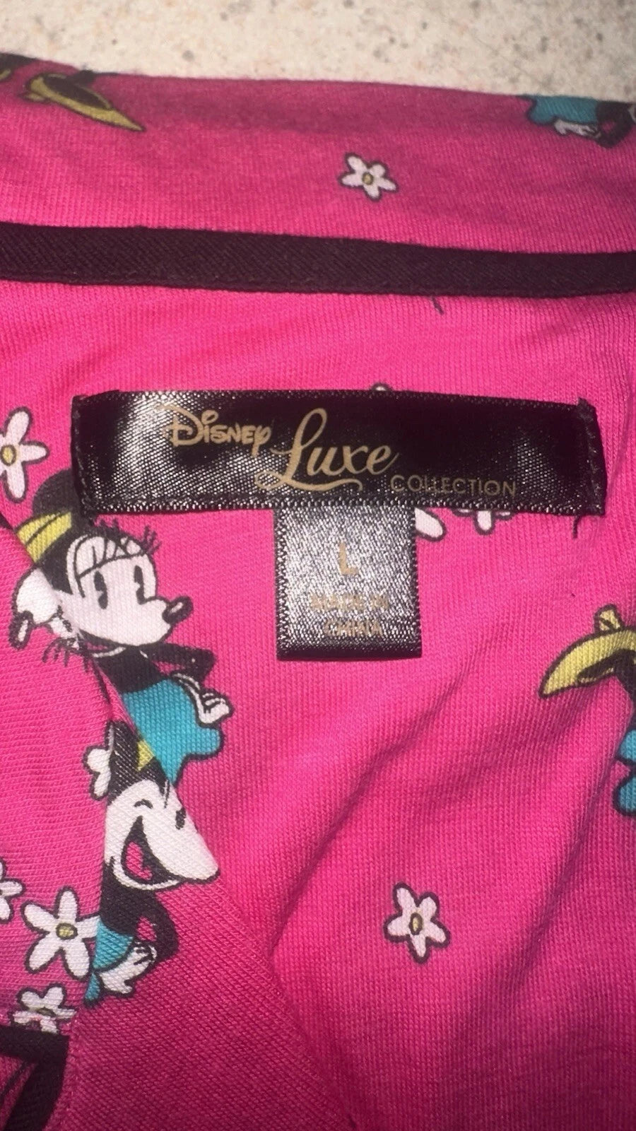 NEW WOMENS DISNEY LUXE COLLECTION PAJAMA SET SHORT SLEEVE MICKEY LARGE.