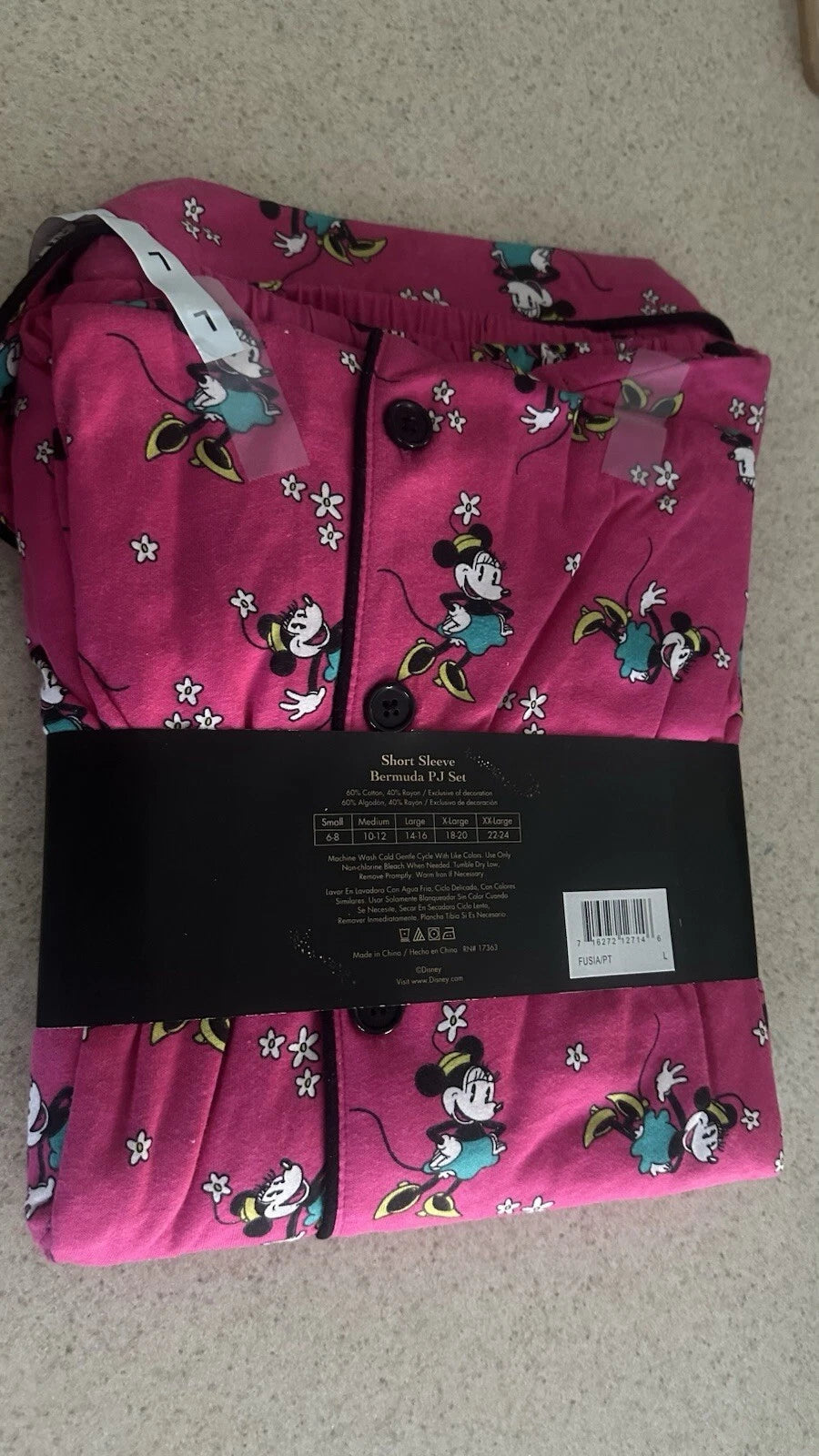NEW WOMENS DISNEY LUXE COLLECTION PAJAMA SET SHORT SLEEVE MICKEY LARGE.