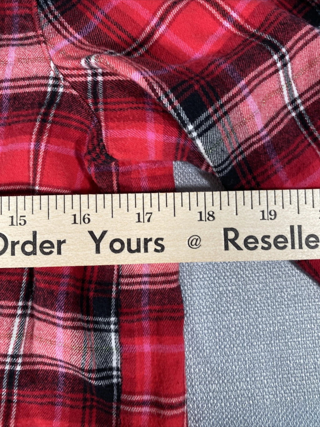 Victorias Secret Pajama Set Womens Small Plaid Red White Metallic Long Sleeve