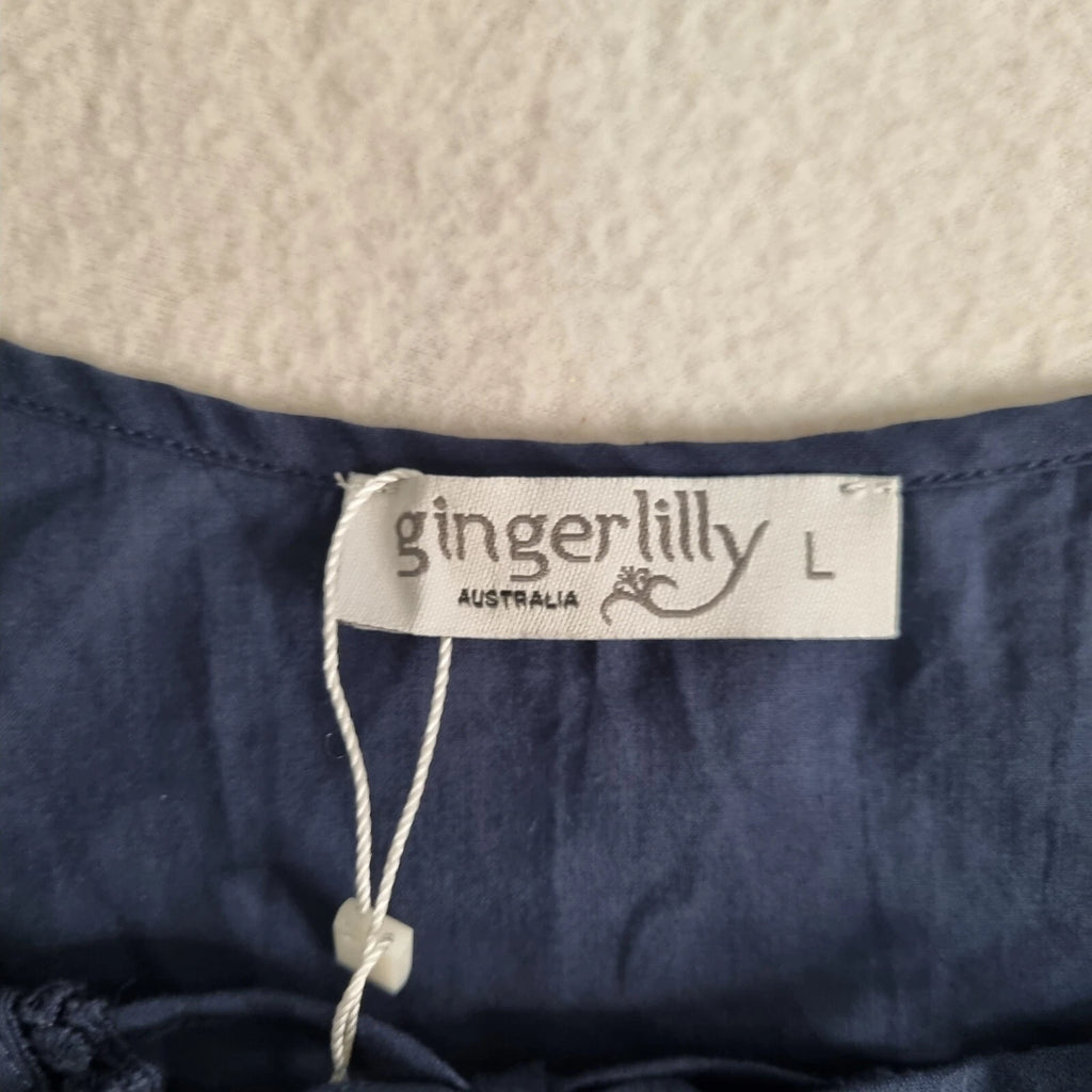 Gingerlilly Size L Summer Pyjama Navy Short Set Size L BNWT NEW RRP $99.95 EC
