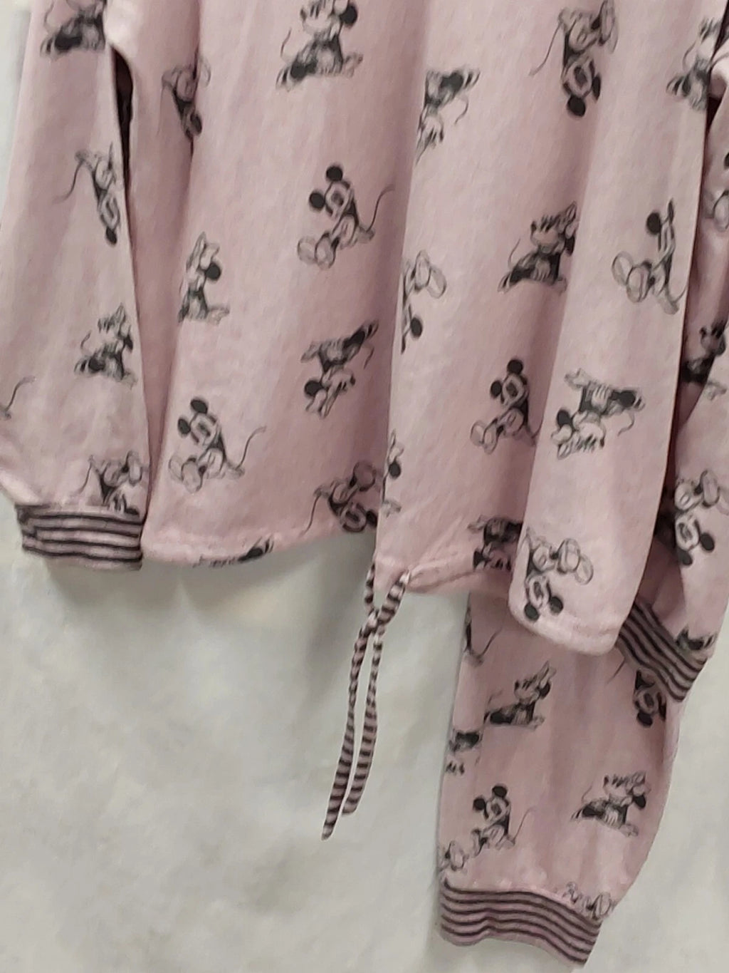 Disney Mouse Pink Womens L/S Pullover Knit Pajama Set  Large