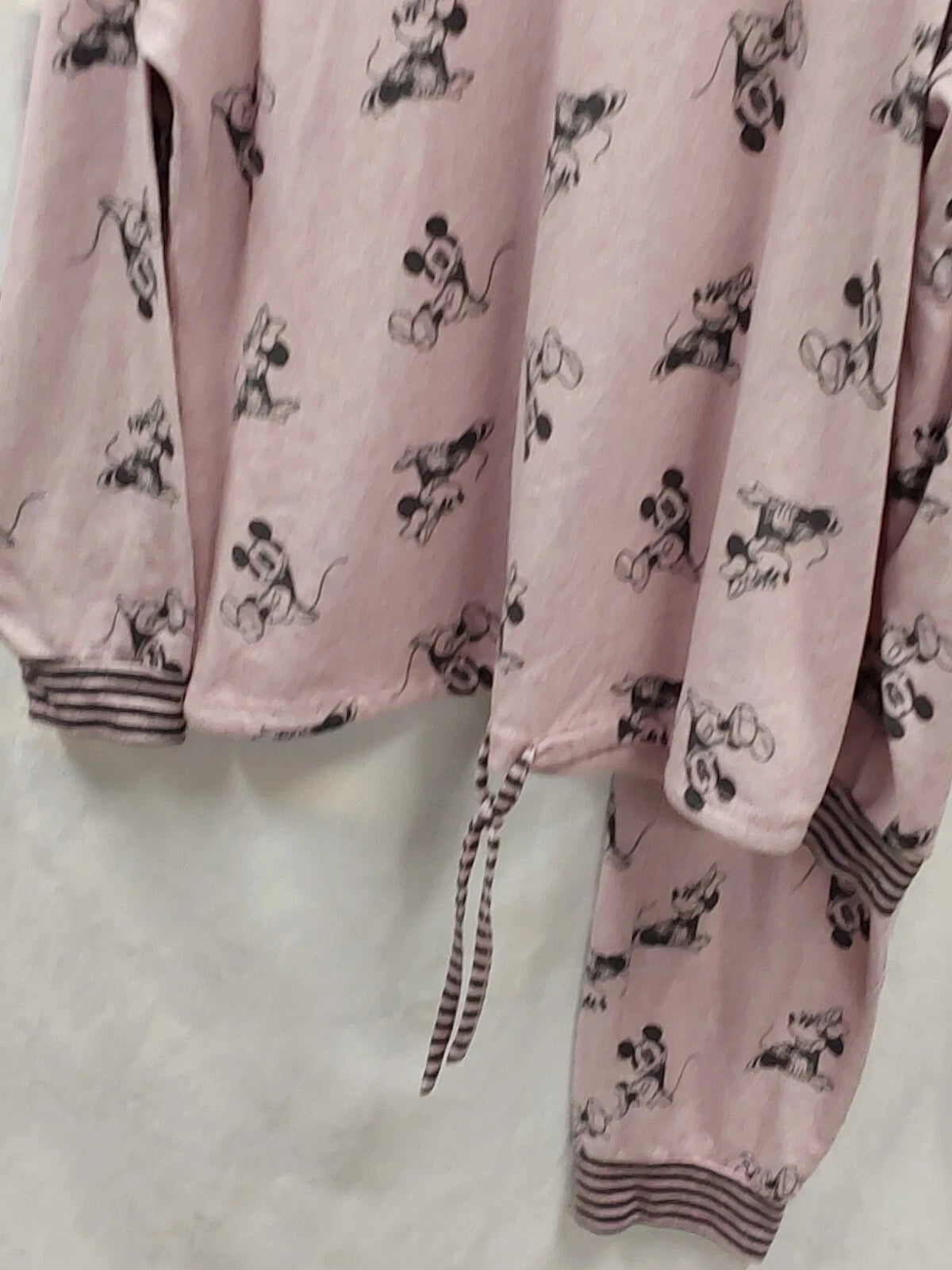 Disney Mouse Pink Womens L/S Pullover Knit Pajama Set  Large