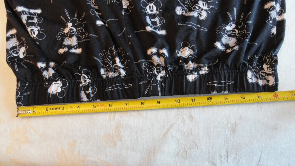 Mickey Mouse Pajama Set Woman Sz L Disney Black & White Sleepware