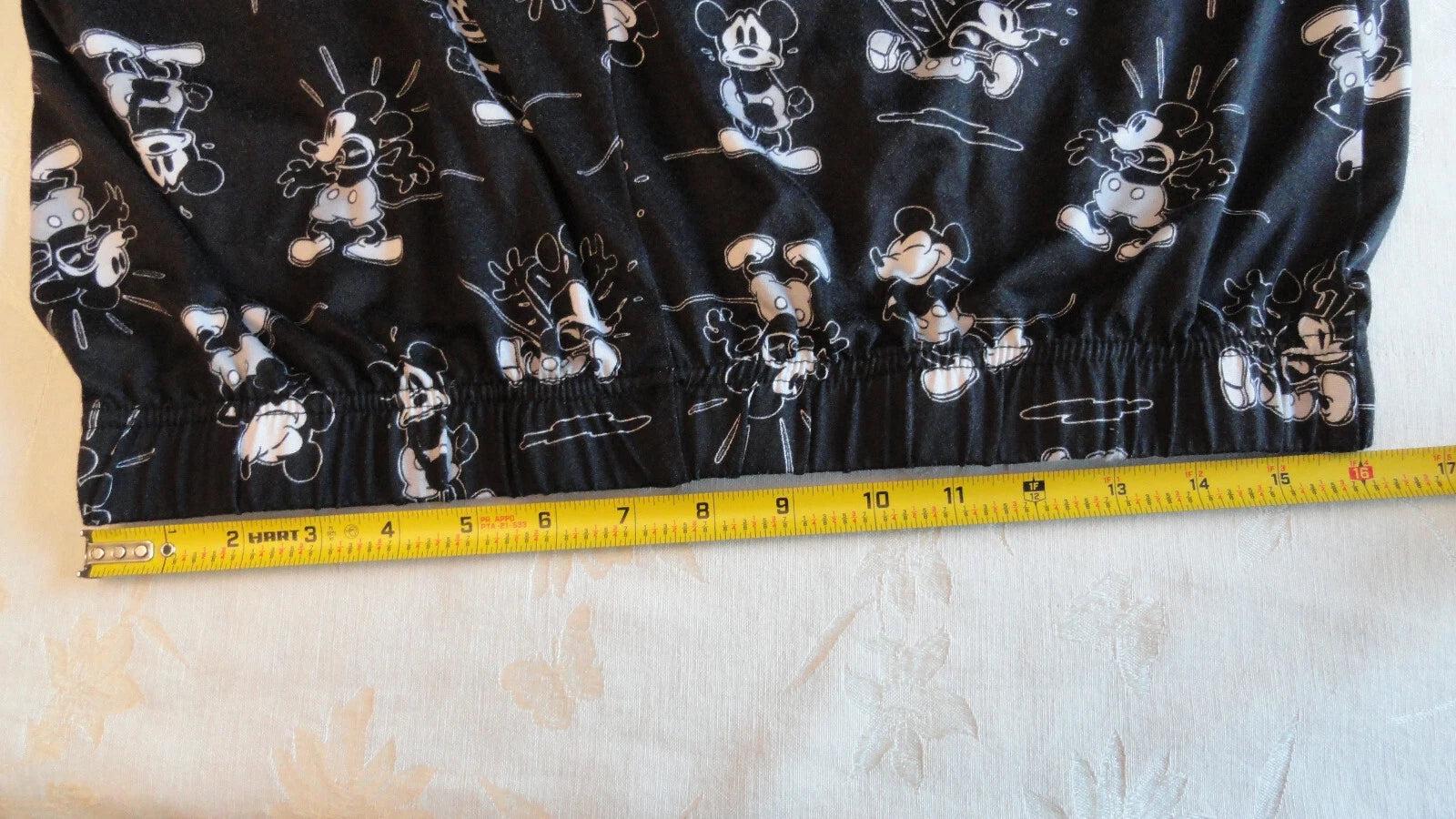 Mickey Mouse Pajama Set Woman Sz L Disney Black & White Sleepware