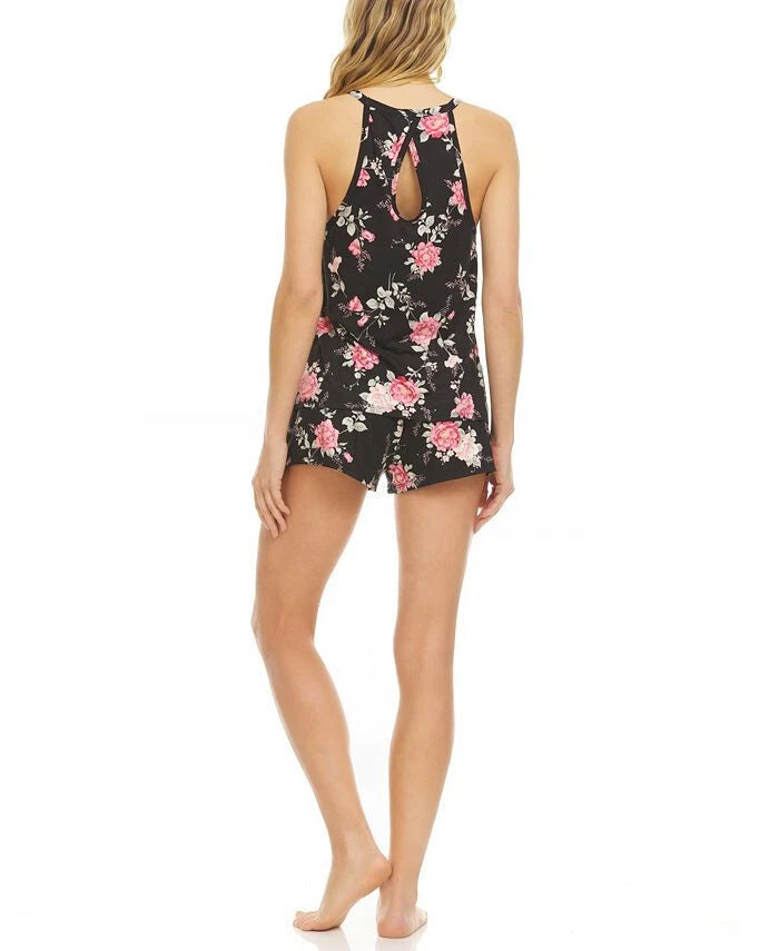 Flora by Flora Nikrooz Tank Top & Tap ShortsTravel Pajama Set Black S