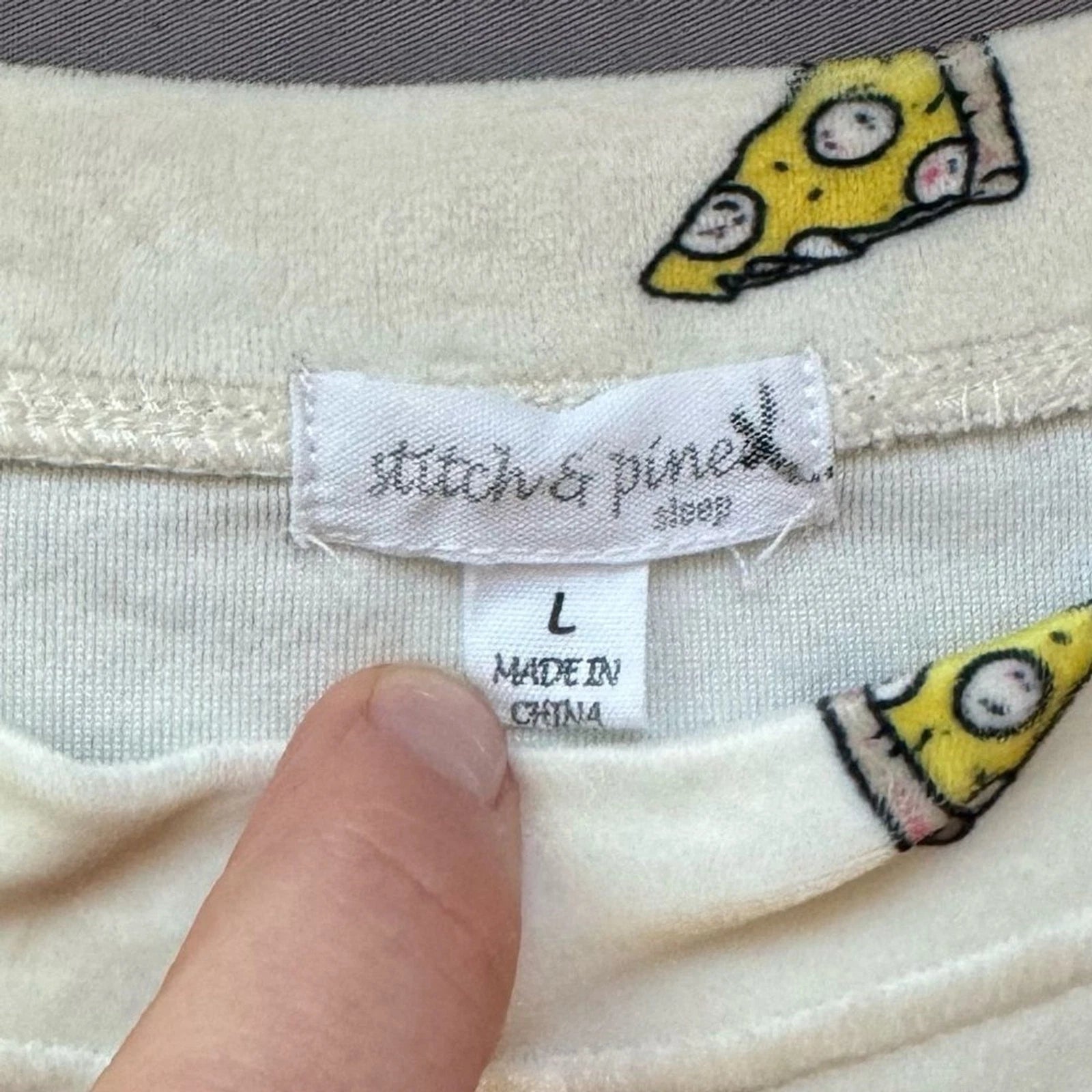 Stitch & Pine pajama set womens large emoji soft long sleeve white