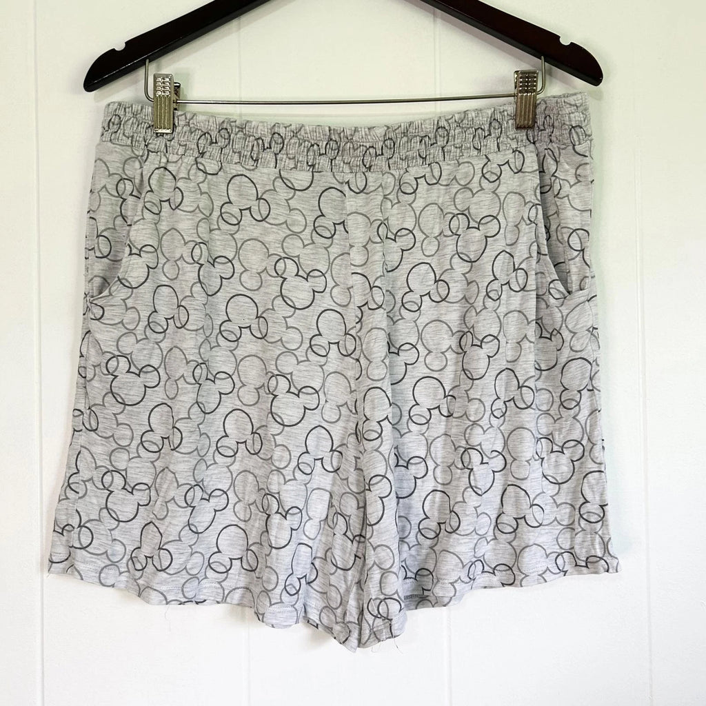 Disney Mickey Mouse Gray Mickey Ears Pajama Set Sleepwear Women's XL
