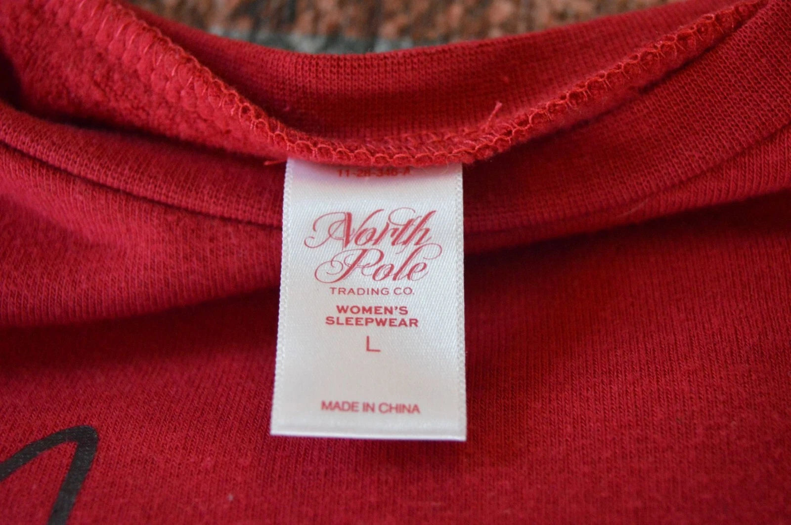 North Pole Buffalo Check Holiday Mama Elf Red Black Pajama Set Women's Large