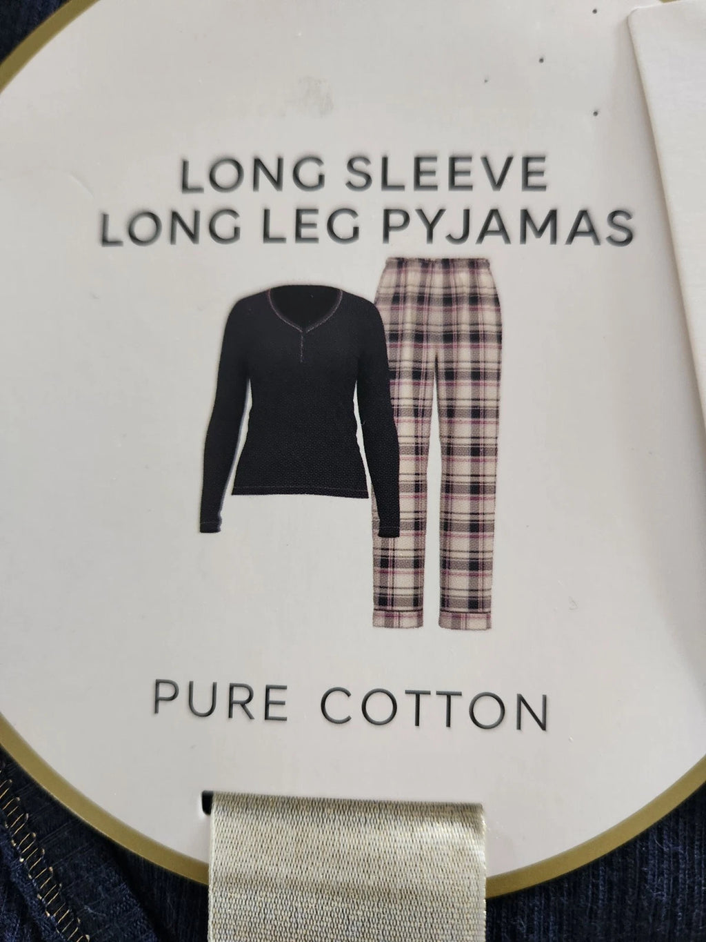 M&S Checked Long Sleeve Long Leg Pyjama Set - PURE COTTON - Size XL (22)