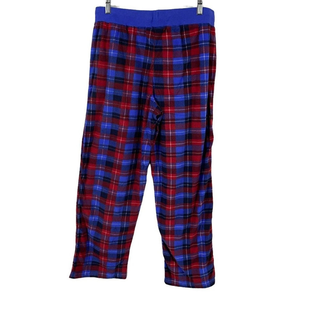Nautica Pajama Set Blue Plaid Fleece Cozy Small Womens