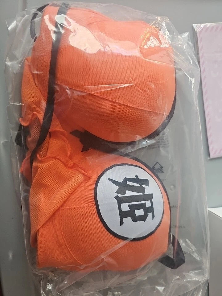 Littleforbig Women Nightwear Sexy Wish Ball Anime Orange & Black Sleepwear New S