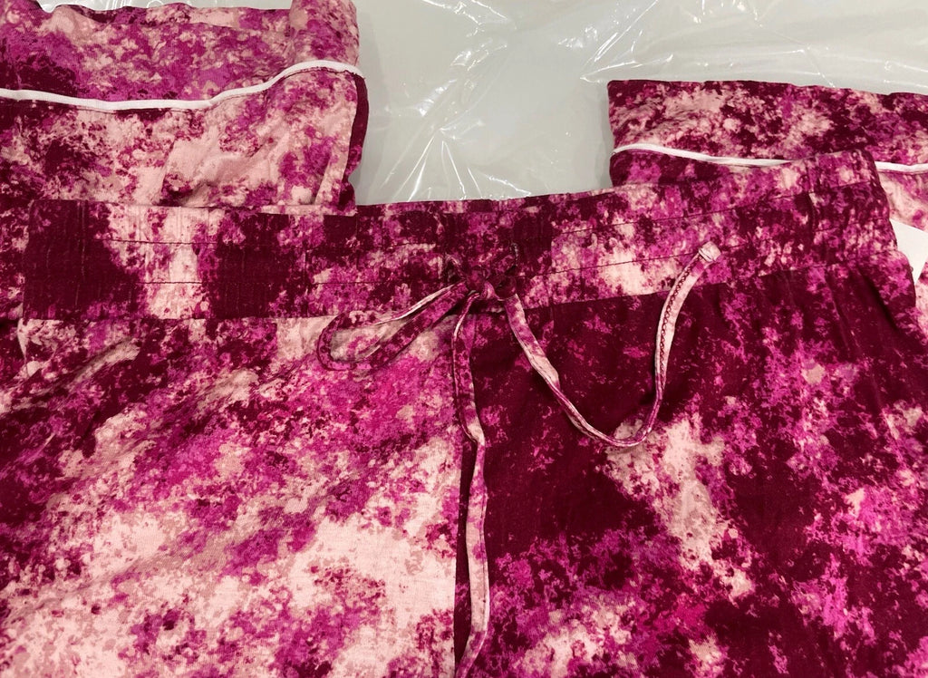 Jenni  Intimates Size XS Women’s 2 Pc. Rayon Pajamas Set Pink Splash Tie-dye NWT