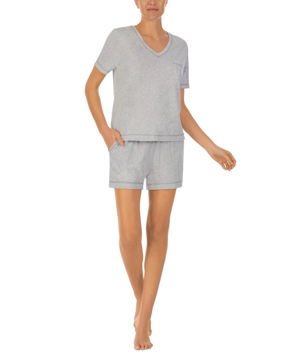 Sanctuary Women's Short Sleeve Gray Boxer Pajamas Set S