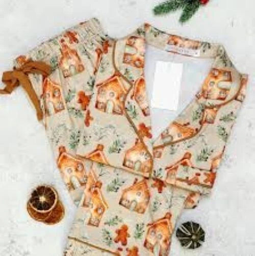NEW Jarmabox Gingerbread Long Pyjama Set M (UK 10/12) with Gift Box