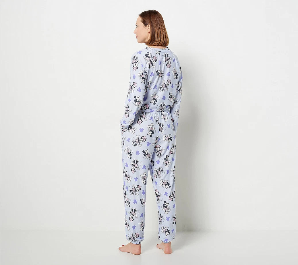 Disney Soft Jersey Raglan and Jogger Pajama Set-Purple/Minnie-Small A459614