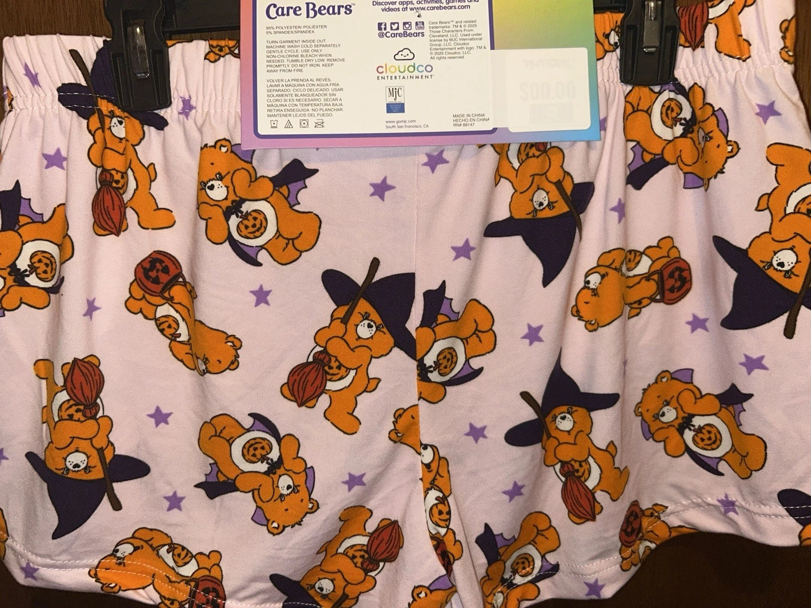 Care Bears Halloween Pajama Sleep Shorts Set Of 2 Size MEDIUM NWT!