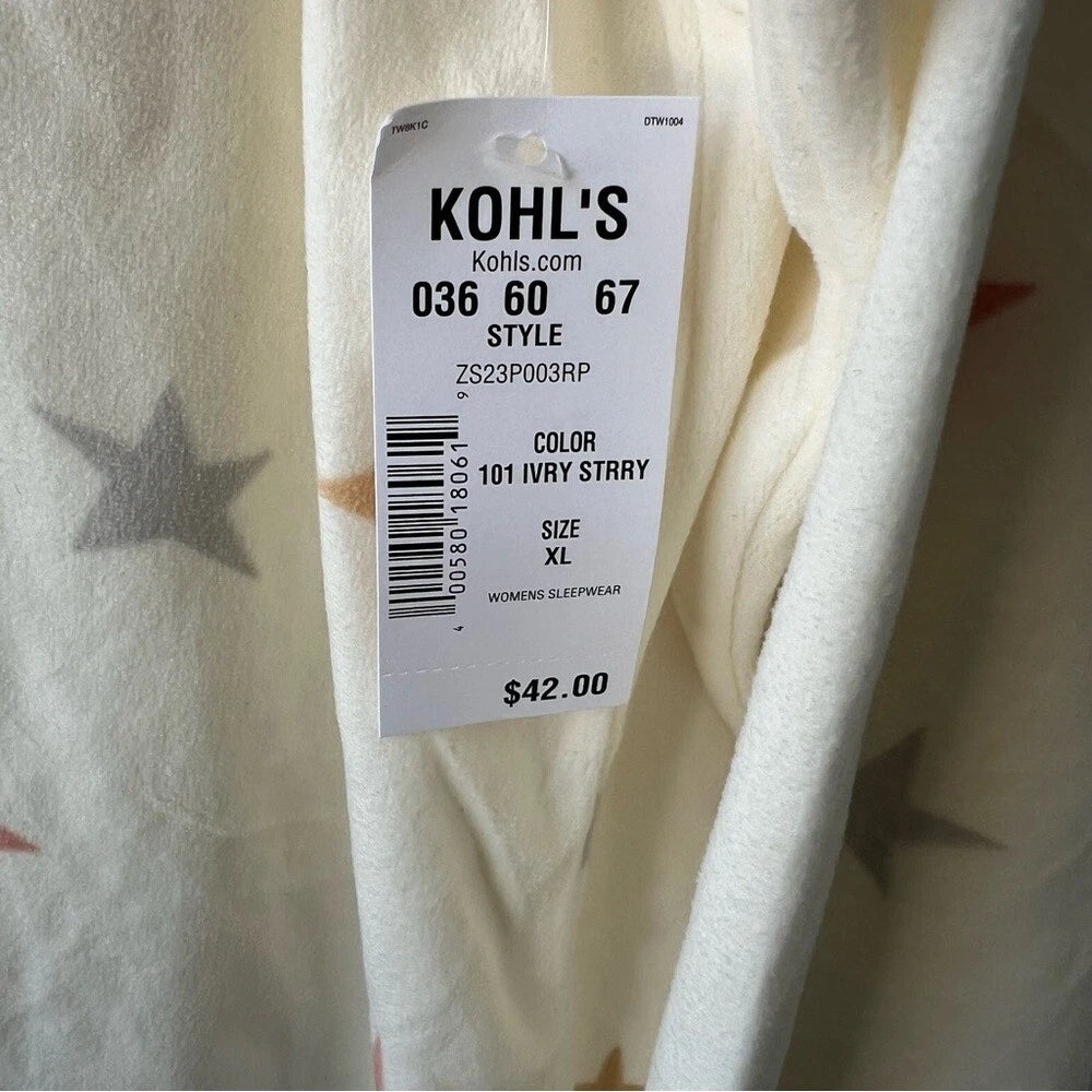 Sonoma 2-Piece Ivory Star Pattern Sleepwear NWT size XL