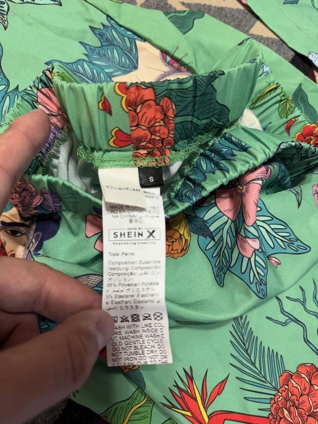 Frida Kahlo Women’s Pajama Set Sz S Cotton Boho Print Sleepwear T33