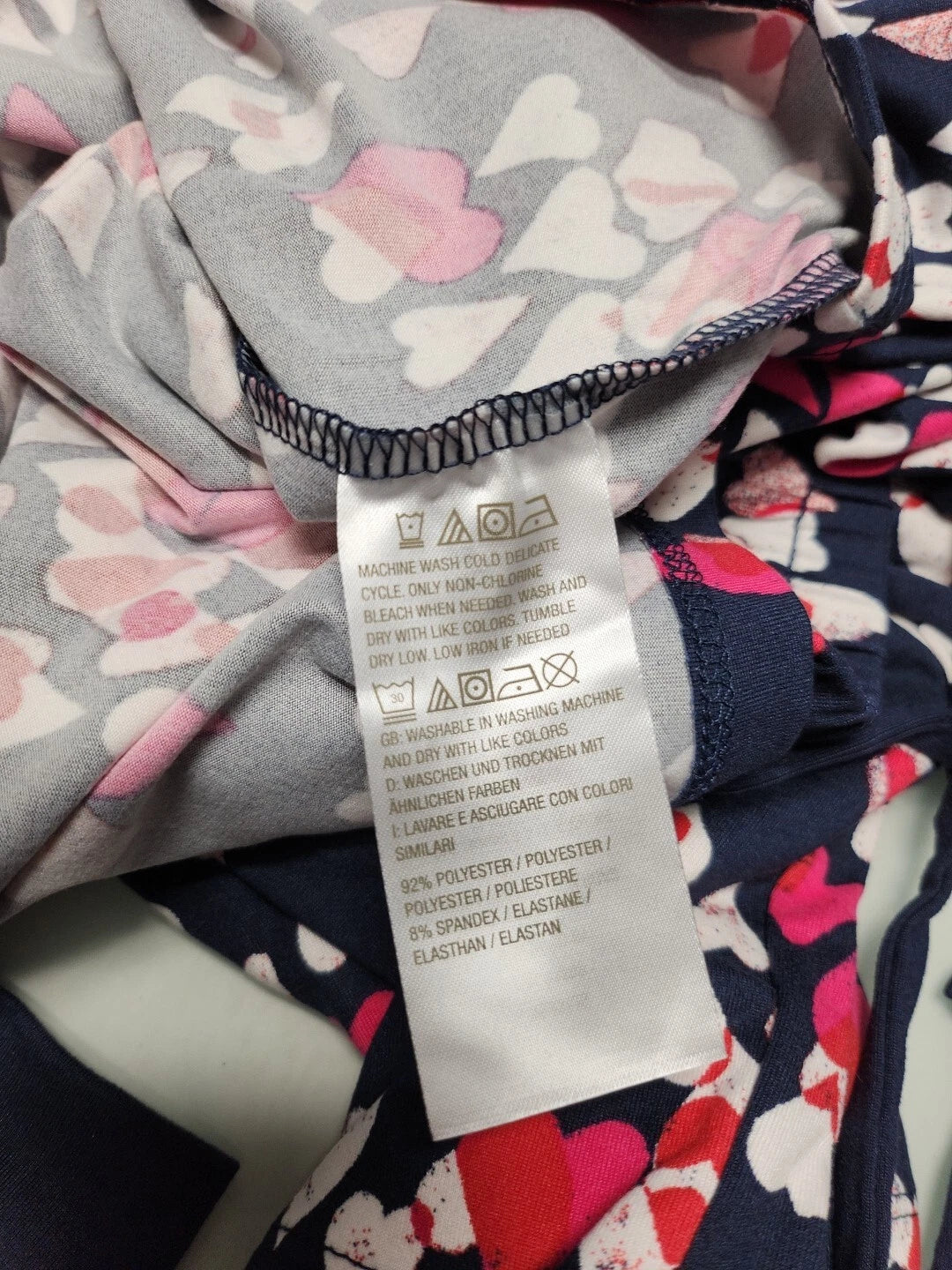 AnyBody Navy Heart Pattern Pajama Set Size Large RK20