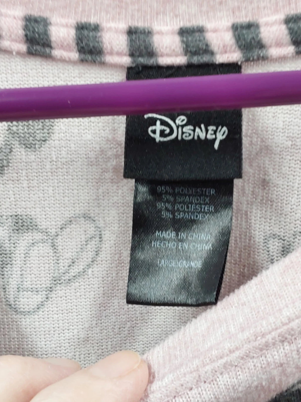 Disney Mouse Pink Womens L/S Pullover Knit Pajama Set  Large