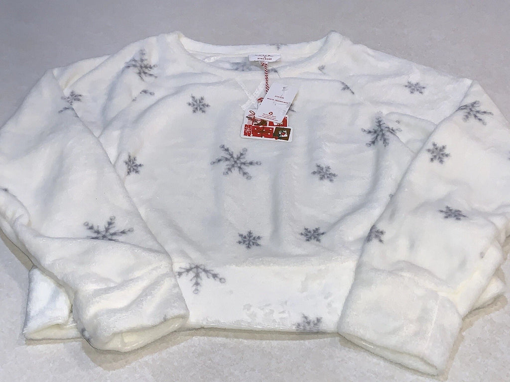 Cozie by Pink Rose Women’s 2 Piece Pajamas Lounge Set Large Beige Holiday NWT