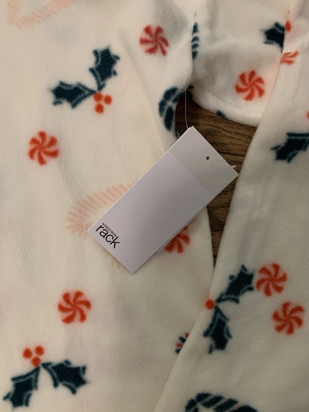 Nordstrom Rack Christmas Pajamas 2-piece Pajamas Womens XL White w/ Candy Cane