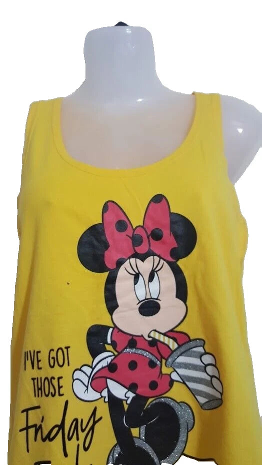 PRIMARK DISNEY MINNIE MOUSE CAMI VEST & SHORT PYJAMA SET PJS NIGHTWEAR uk 14/16
