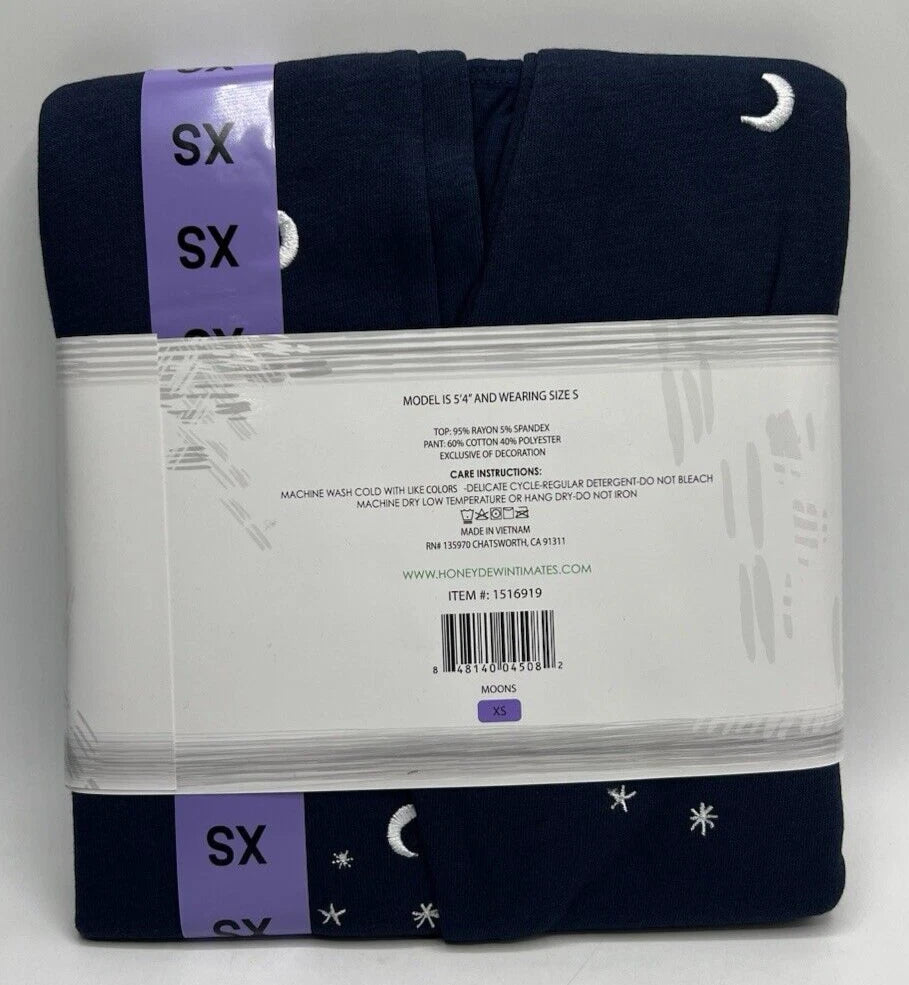 Women's Size XS Honeydew Super Soft 2-Piece Lounge Set Pajamas Blue Moons
