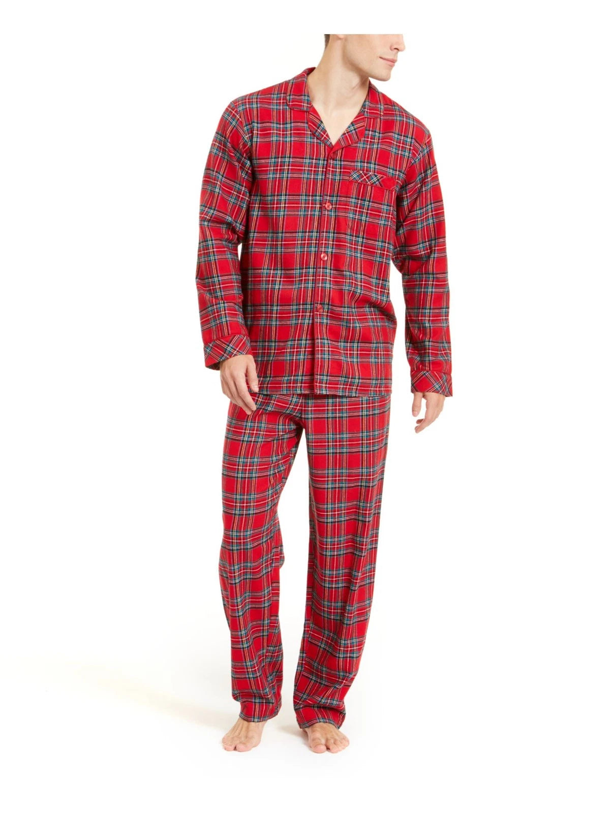 FAMILY PJs Womens Red Top Straight leg Pants Flannel Pajamas Big & Tall 2XB