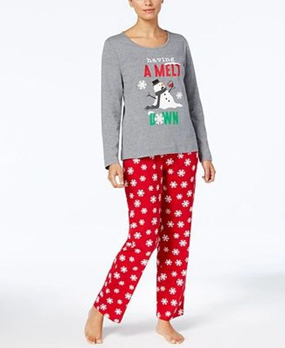 Family PJs Womens Meltdown 2-PC Pajama Set Snowflake XSmall