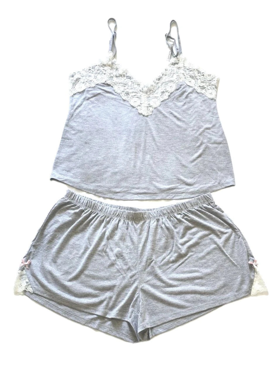 Womens Pyjamas Size 14 Grey Camisole & Shorts Set Pjs Ladies Accessorize